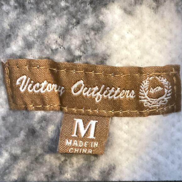 Victory Outfitters Size M 1/4 Zip Black White Buffalo Plaid Fleece Pullover Top - Picture 2 of 12